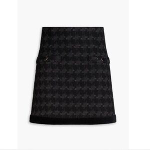 Sandro Black Houndstooth Mini Skirt